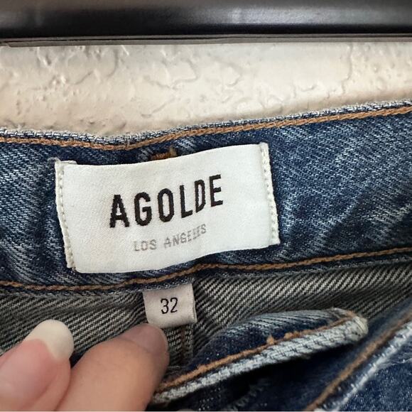 NWT Agolde Riley High Rise Straight Crop Jean In Collective 32 - Picture 4 of 10